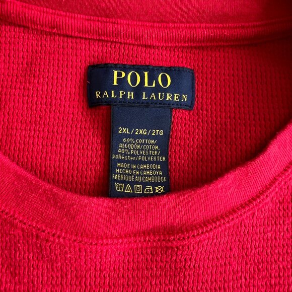 Polo Ralph Lauren-  Mens Red Long Sleeve Shirt - PJ - Sleep Shirt - Size 2XL - Picture 6 of 8